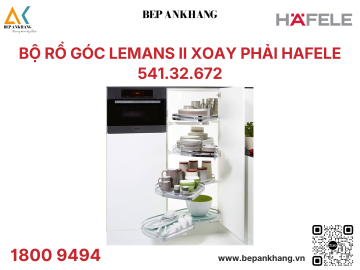 Phụ kiện tủ góc Xoay phải Hafele Rổ góc LeMans II 450/≥ 1265mm 541.32.672
